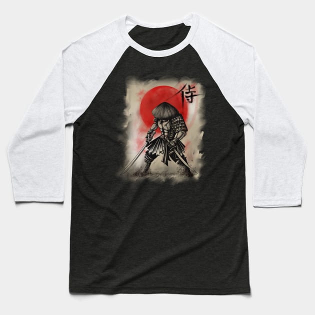 Japanese Samurai Warrior Japan Bushido Baseball T-Shirt by Linco